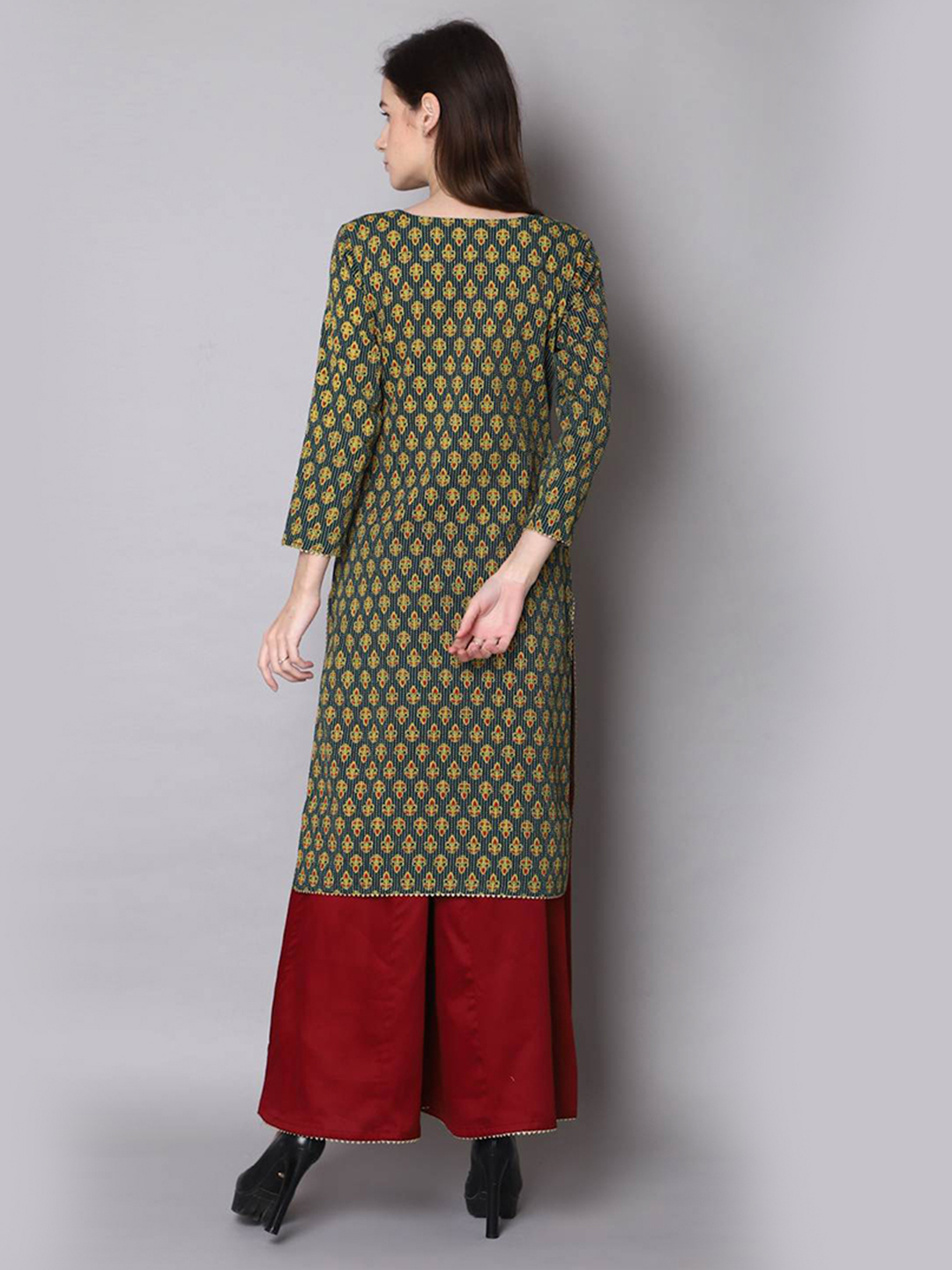 Green Kurta Sharara Suit Set