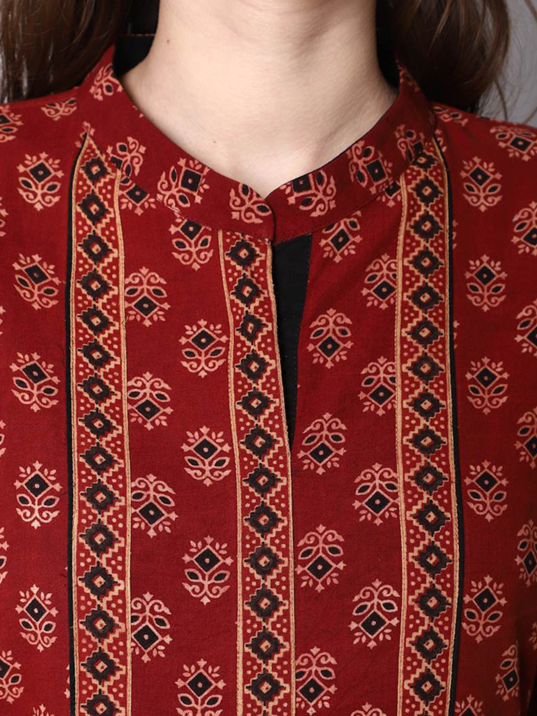 Burgundy Straight Kurta Set