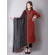 Burgundy Straight Kurta Set