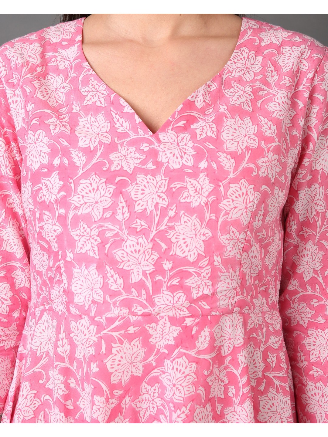 Pink Tunic Floral Print Kurta